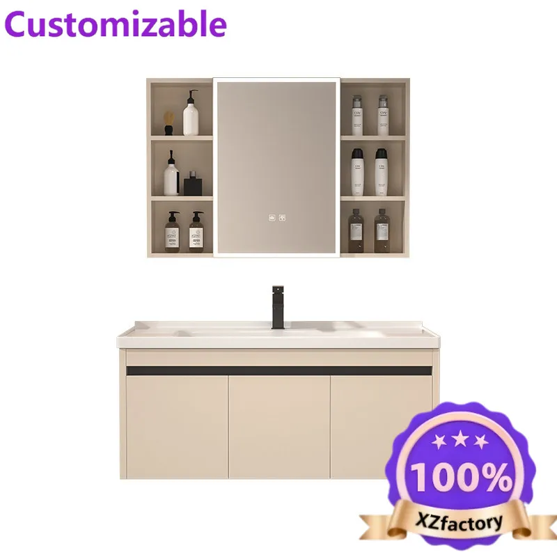 Factory Direct 2026 Thickened honeycomb aluminum bathroom cabinet combination bathroom household washbasin integrated ceramic wa