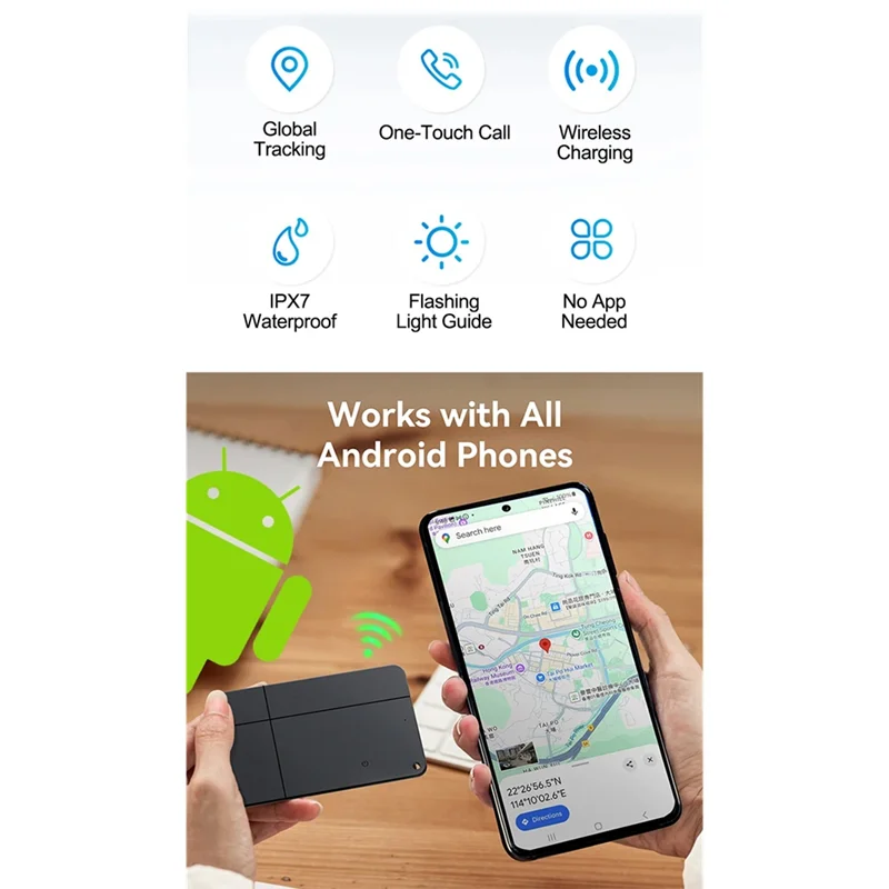 Превосходная карта слежения GPS для кошелька интеллектуальная бирка местоположения с защитой от потерь и Google Find Hub Bluetooth ультратонкая Android Фото №4