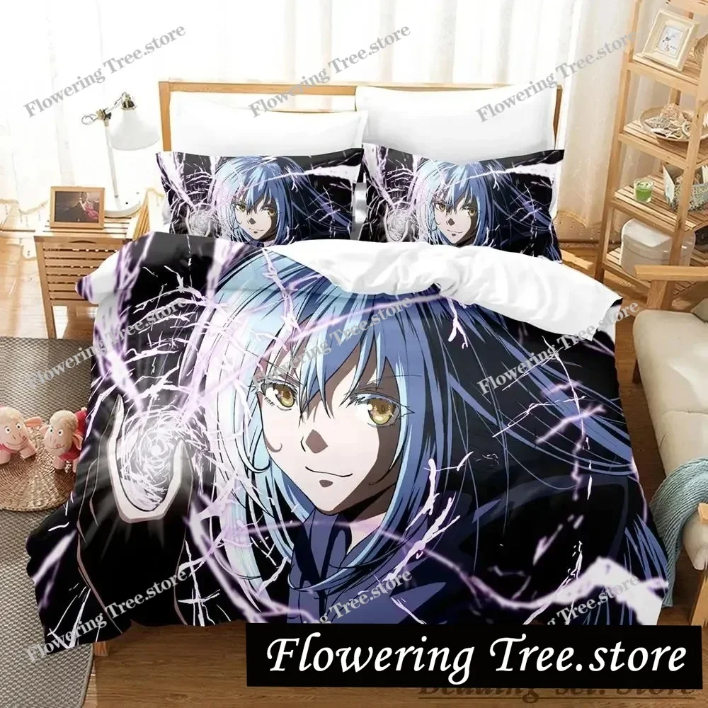 2025 Rimuru Tempest Bedding Set Single Twin Full Queen King Size Bed Set Adult Kid Bedroom Duvetcover Sets Anime Kawaii029