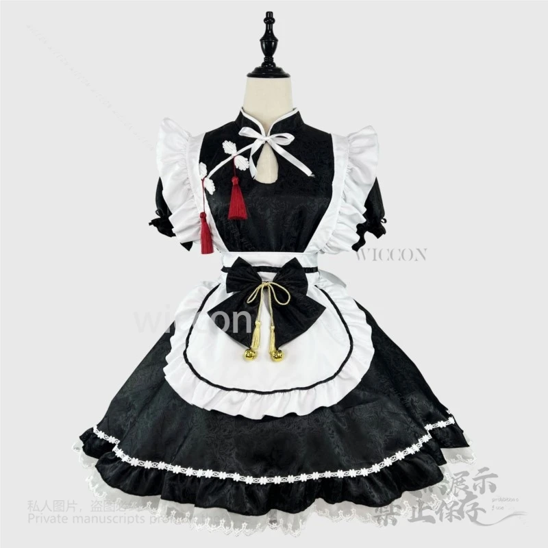 New Chinese Style Y2K Jirai Kawaii Lolita Dress Maid Suit S-5XL Maid Clothing Full Set Cosplay Lolita Dress Women Girl Party