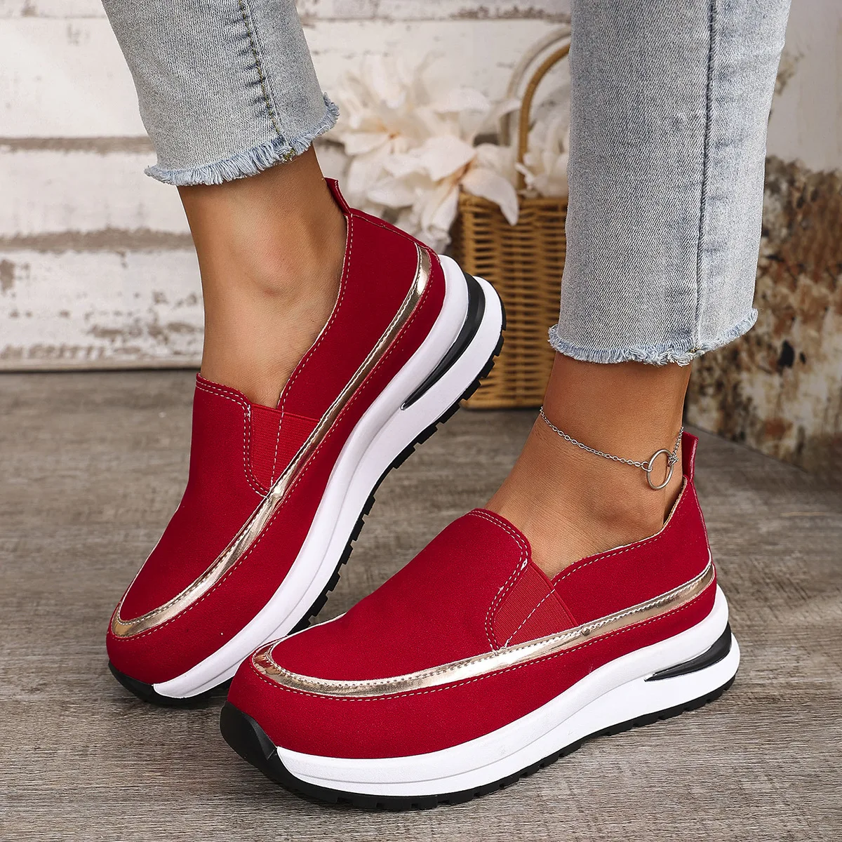 Zapatillas De deporte para Mujer, Zapatos deportivos con cuña para Mujer, zapatillas informales con plataforma para Mujer, tenis, calzado para Mujer 2024