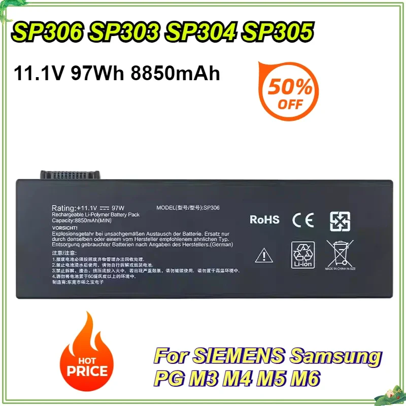 

SP306 SP303 SP305 SP304 Laptop Battery for SIEMENS Samsung PG M5 M6 M3 M4 11.1V 97Wh 8850mAh