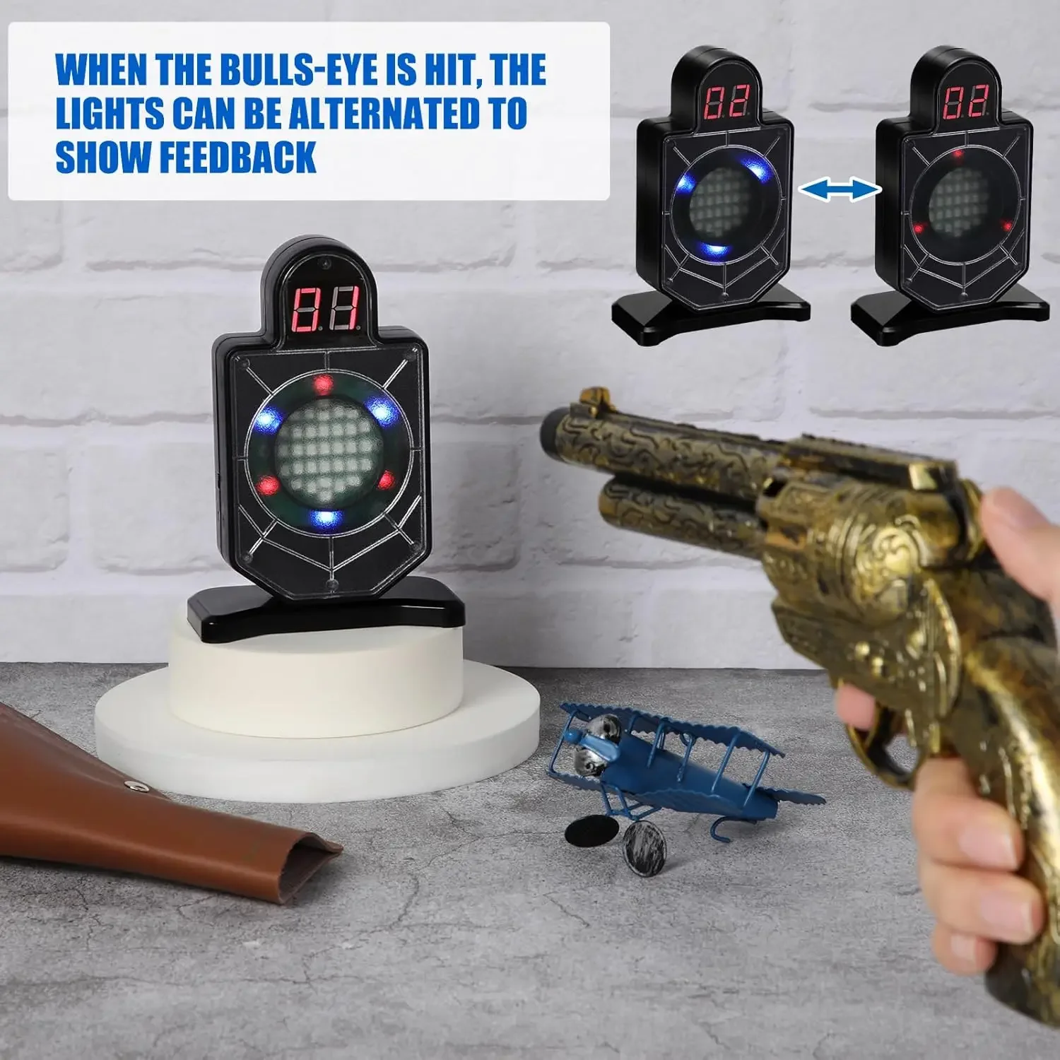 Infrared Induction Electronic Scoring Laser Target Color Sensitive Shooting Practice with Sound Effects Training Toy Equipment