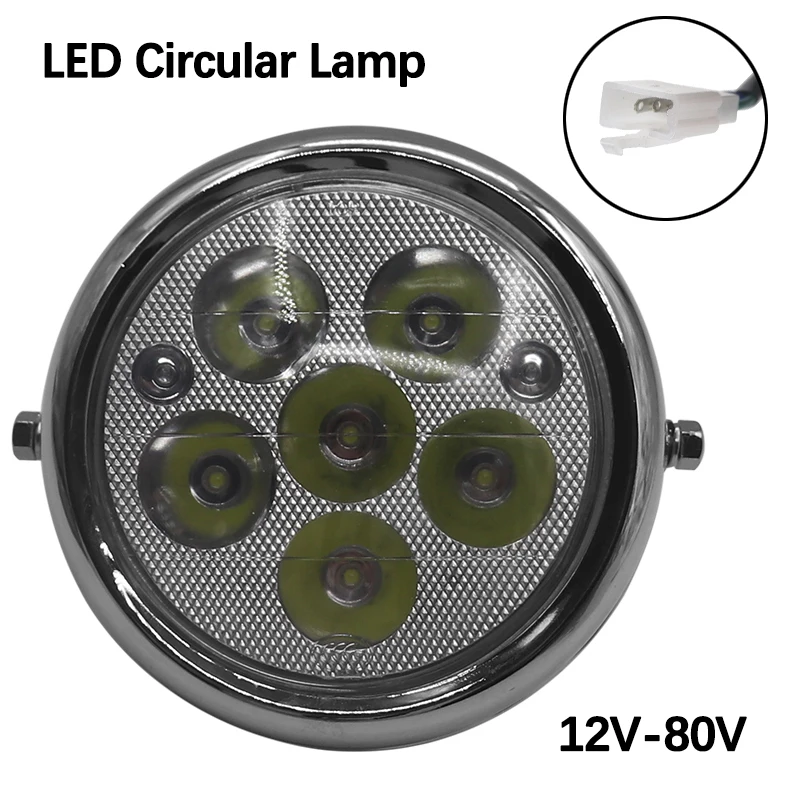 12V-80V 6-LED-Rundscheinwerfer 5 Zoll Kreislampe für Citycoco Elektroroller Zubehör – Detail 4
