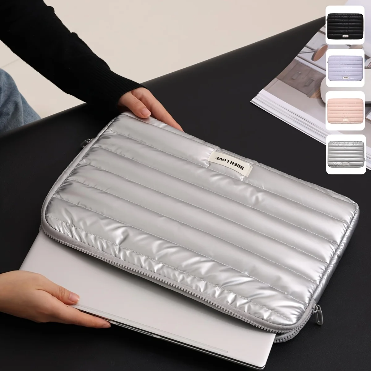 

Portable Laptop Bag, Shockproof Tablet Protection Bag with Zipper, Computer Bag, Multifunctional Laptop Briefcase, Lightweight