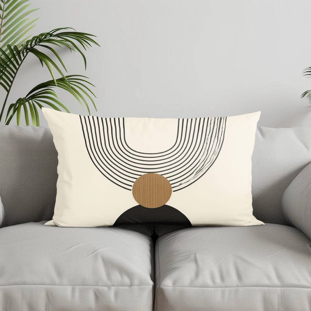 ديكور المنزل وسادة هندسية تجريدية حديثة مناسبة لغرفة النوم وغطاء وسادة السيارة وسادة خلفية مستطيلة