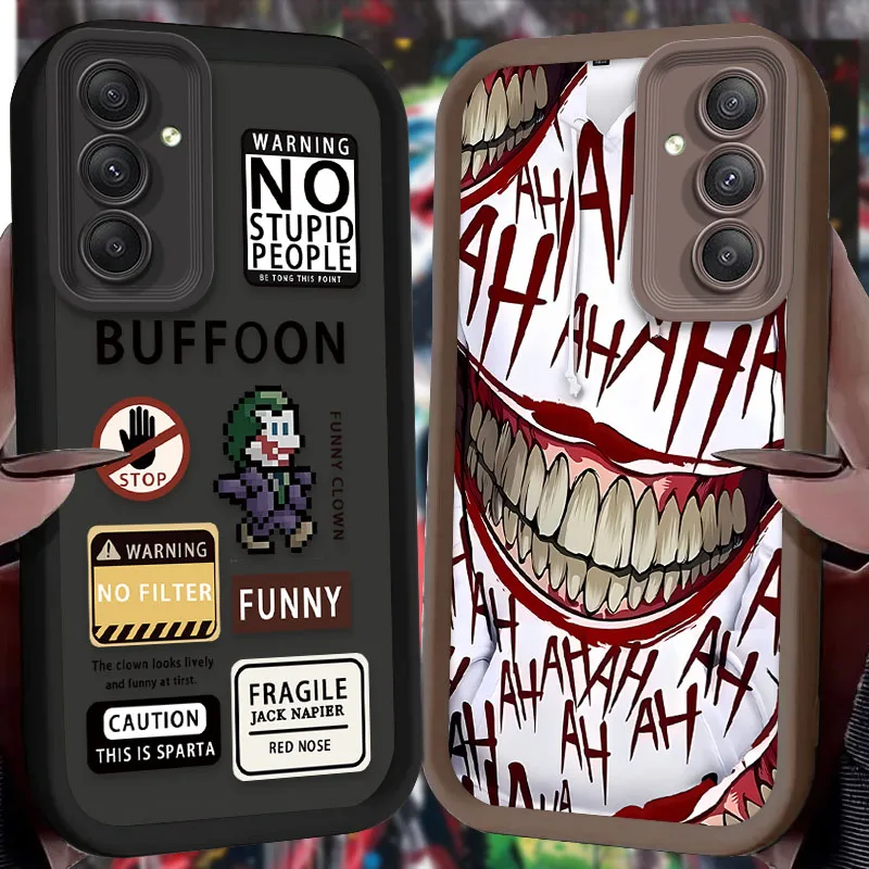 Crazy Smile Clown Buffoon Soft Case for Samsung Galaxy A55 A35 A15 A25 A16 A06 A05 A05S A24 A13 A23 A12 A22 A32 A52 A71 A51 4G