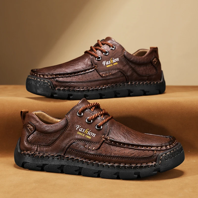 

Handcrafted Men's oxfords Full-Grain Leather lace up fashion Formal Shoes System for Office/Travel