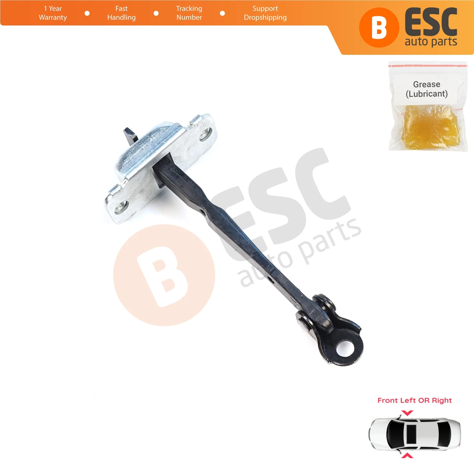 EDP1694 Scharnierrem voor de voorportier, inclusief bevestigingsset en beperkingsband voor i10 Grand i10 MK2 IA BA 2013-2022 79380B4000 79390B4000