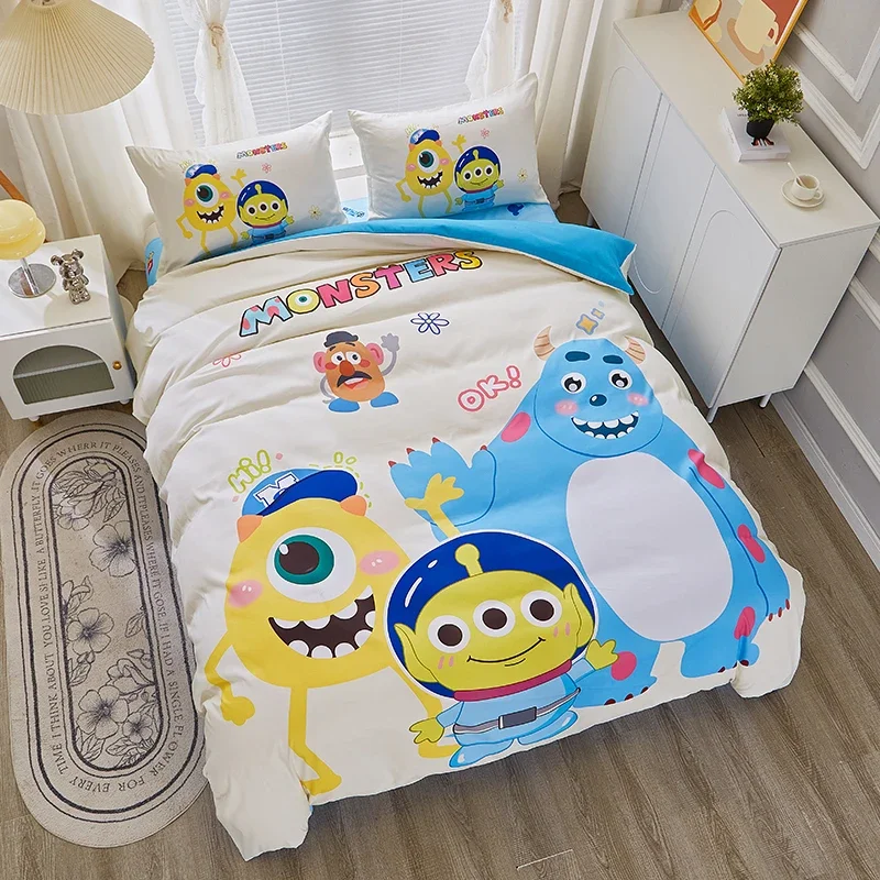 Disney Three-eyed Monster Alien Bedding Set Cartoon Captain Duvet Cover Sets for Baby Children Boy Children's Room Bed Gifts