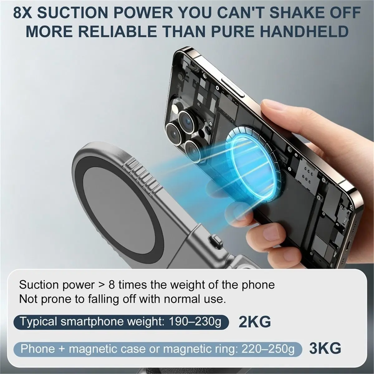 Bluetooth Shutter Phone Holder Camera Handle Grip Selfie Stabilizer with 1/4