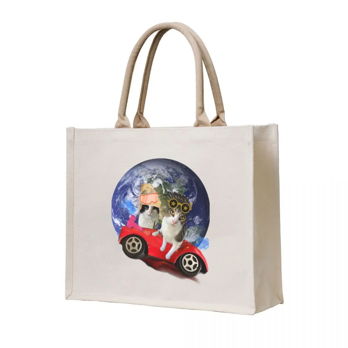 

Cutout shape Ernie and Zora go worldwide Tote Bag Fabric bag tote bag canvas Cloth