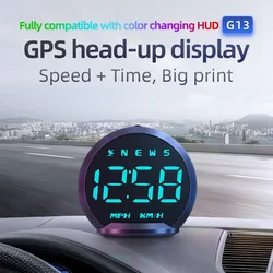 Velocímetro GPS Digital para coche, pantalla Universal Head Up G13, indicador HUD con velocidad KMH, alerta de fatiga de conducción, nuevo