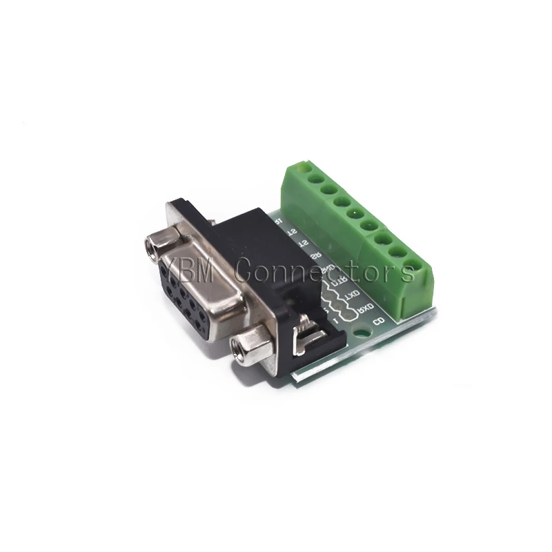 1pcs DB9 Male and Female Connector Adapter Screw Terminal 9-Pin 9-Hole RS232 RS485 Conversion Board