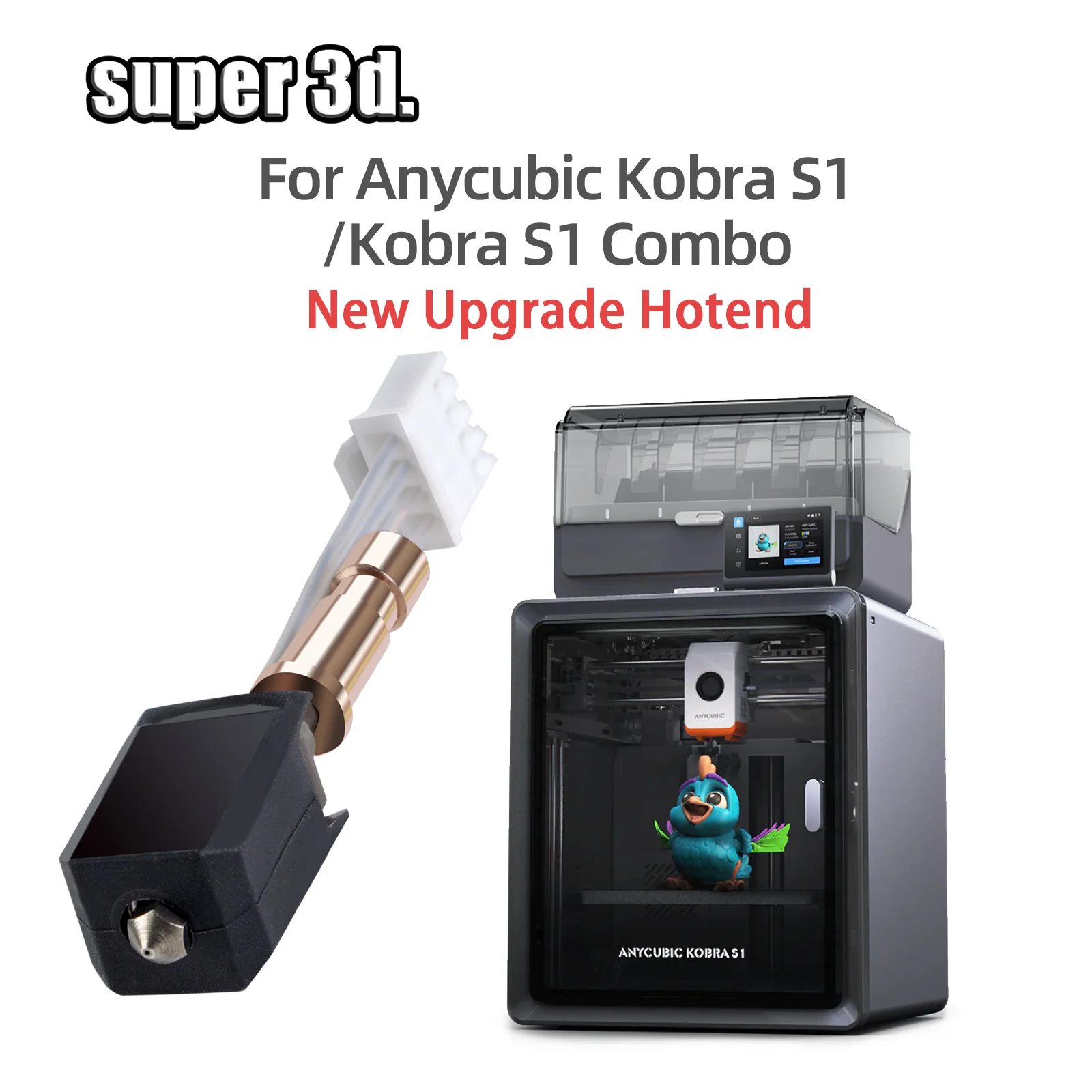 

Anycubic Kobra S1 Hotend 200k Обновление Керамическая нагревательная насадка Kobra S1 Combo Hotend Быстрый нагрев Kobra S1 Аксессуар для 3D-принтера