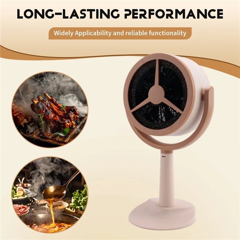 -A14E Purificador de fumaça portátil, filtro de fumaça portátil para fumar dentro de casa, mini ventilador de cozinha interna capô portátil