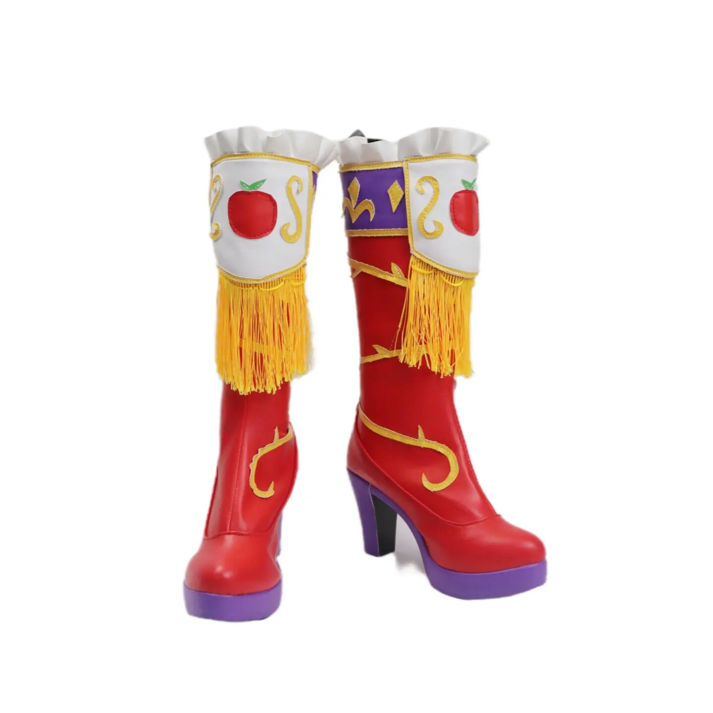 aikatsu-hikami-sumire-cosplay-boots-purple-red-shoes-custom-made-any-size