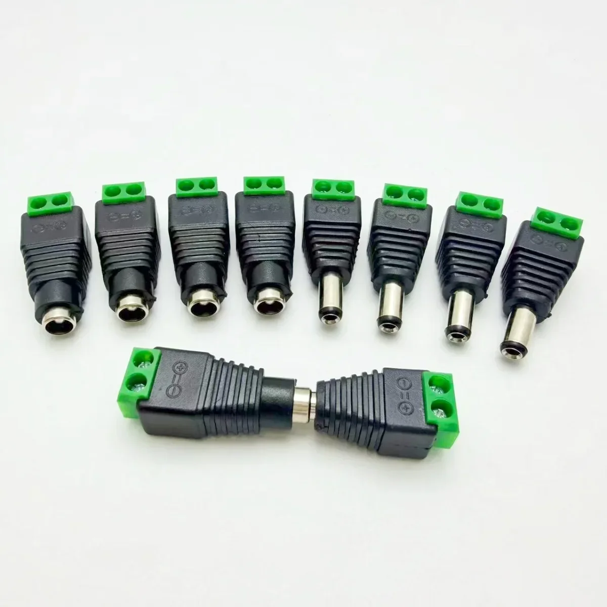 5 Paar DC 12V 5,5 x 2,1mm DC-Stromstecker-Adapterbuchsen für Signal-Farb-LED-Streifen, CCTV-Kamera – Detail 2