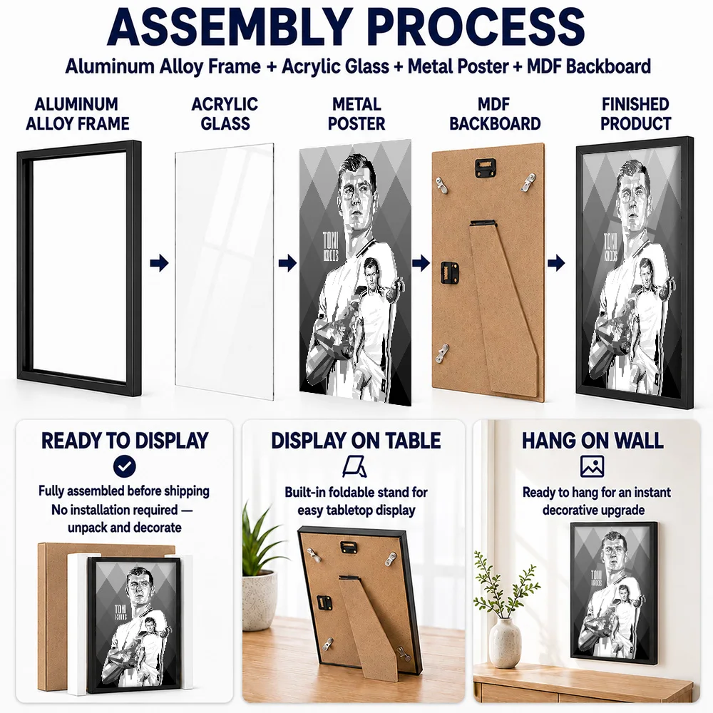Toni Kroos Germany Fan Metal Poster With Aluminum Alloy Frame Customized Illustrated Wall Art For Home Office And Games Room