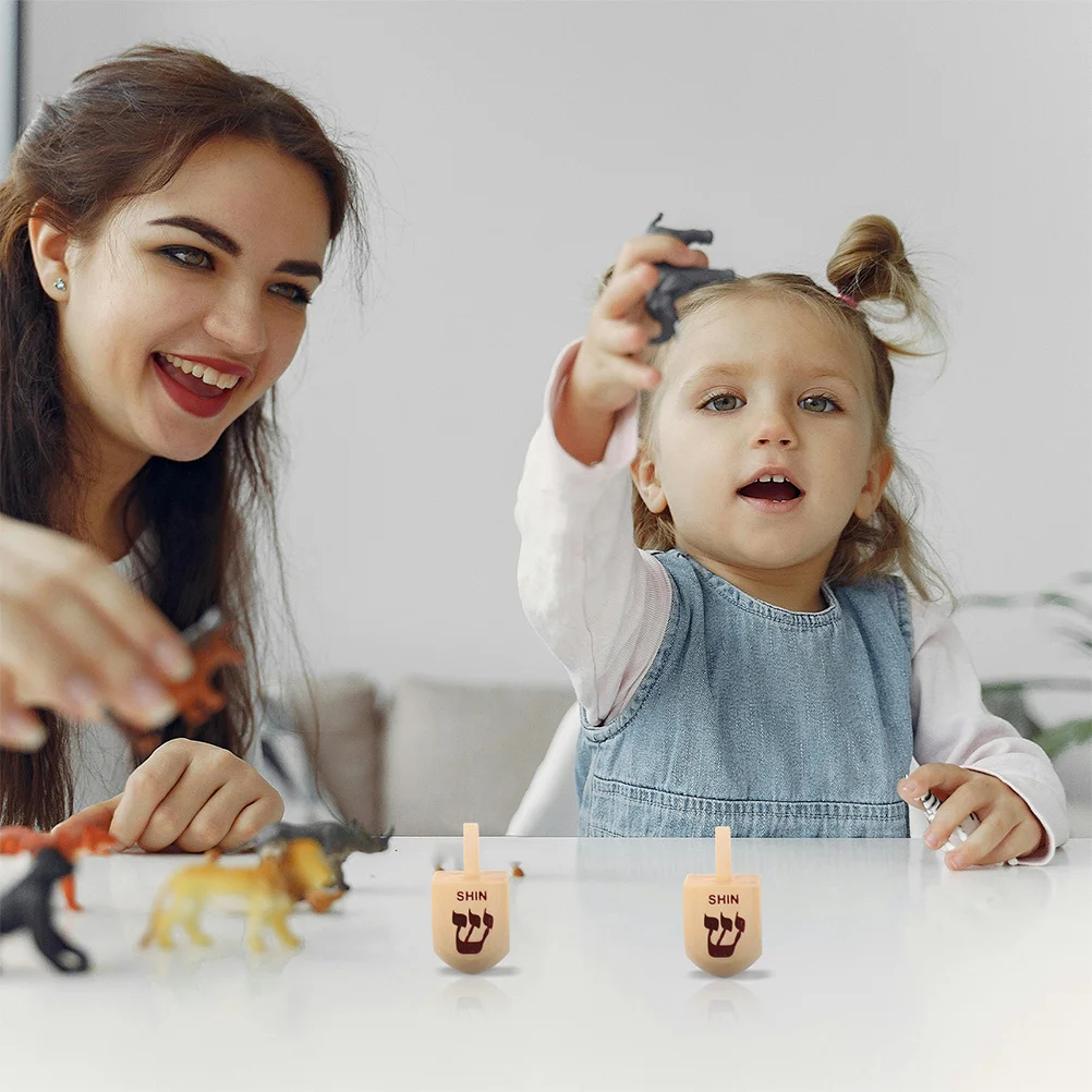 Conjunto de 8 Peças de Dreidel de Madeira para Crianças, Jogo Educativo de Coordenação Mão-Olho, Habilidade Motora Fina