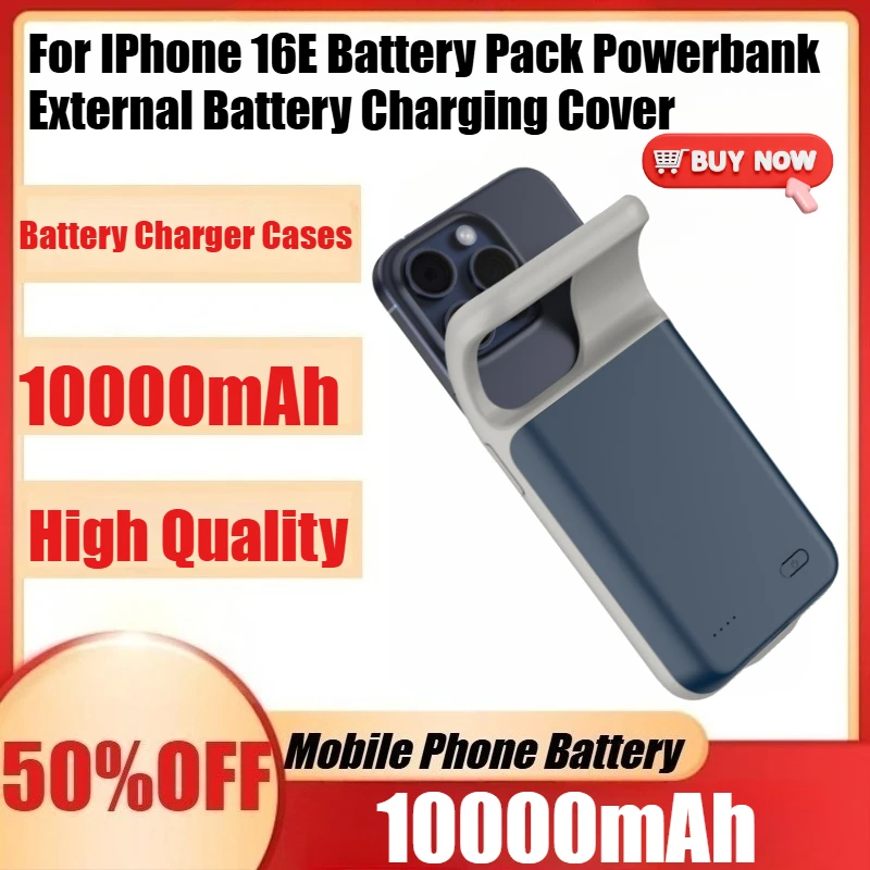 Nieuwe 10000 mAh Smart Batterij Oplader Case voor IPhone 16E 16 Pro Max Batterij Powerbank Externe Batterij Opladen Cover