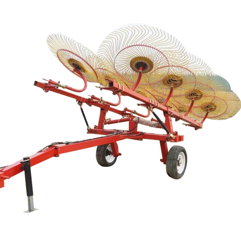 

Manufacturer Price Hydraulic 4/6/8 Wheel Rotary Hay Rake Agricultural Tractor Grass Rake