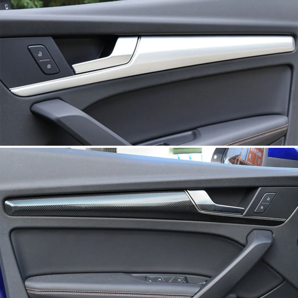 Car Styling Inner Door Handle Panel Sequins Decoration Decals Trim For Audi Q5 FY 18-21 ABS Automobile Interior Accessories