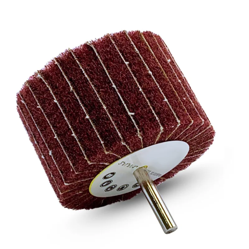 

1 шт. лепестковый шлифовальный круг Interleaf с хвостовиком 6 мм, красный, нетканый, абразивный, для полировки и шлифовки