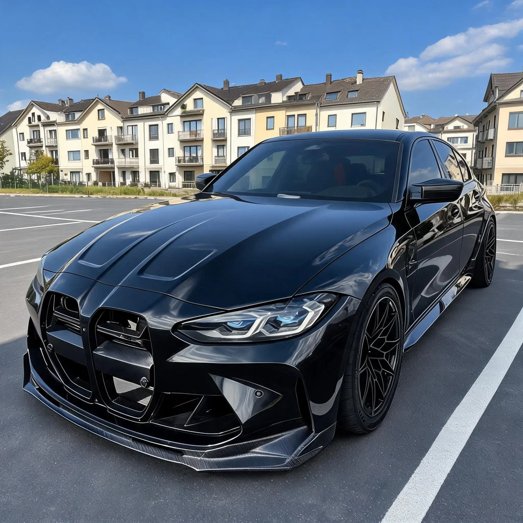 Full Body Kit Splitter Lip For BMW M3 G80 M4 G82 Front Bumper Lip Side Skirt Rear Diffuser Fiber Look Aero Exterior Parts