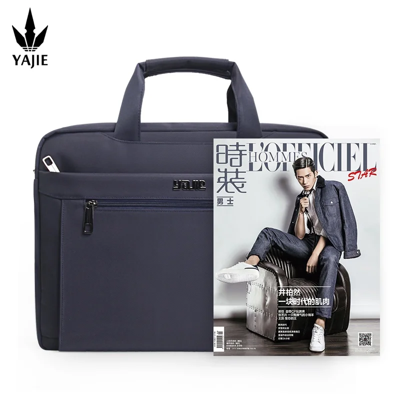 Business men\'s briefcase canvas waterproof large capacity 15.6 inch laptop bag work bag business official bag office