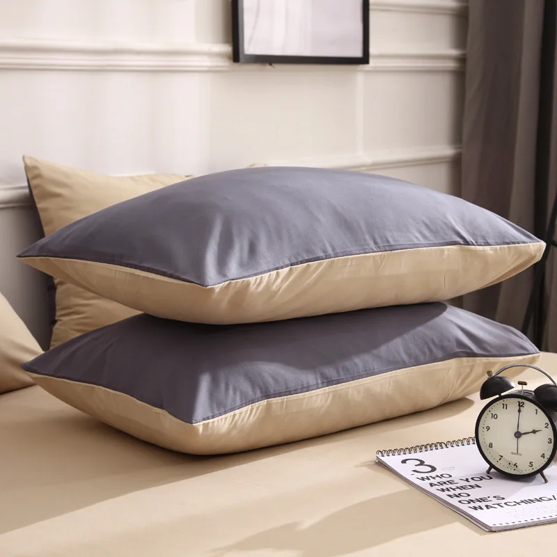 

Solid Color Cotton Pillowcase for Bed Home Decor Soft Fabric 47x74 Bedding Throw Cover for Sleeping Decorative Pillowcase Set