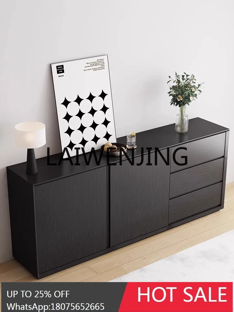 Minimalist Sideboard Cabinet Modern Minimalist Solid Wood Wall Tea Cabinet Black Locker Customer Bedroom Storage Cabinet