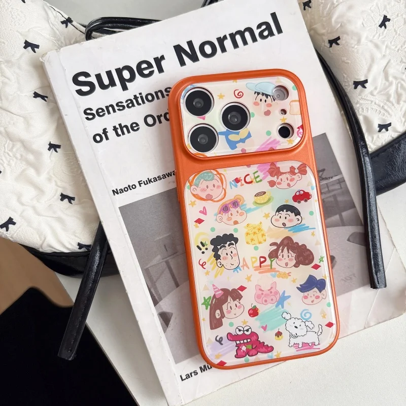

Cute Cartoon Crayon Shin-chan happy family Phone Case For iPhone 14 15 16 17 Pro Max Anime snot Boochan shockproof Back Cover﻿