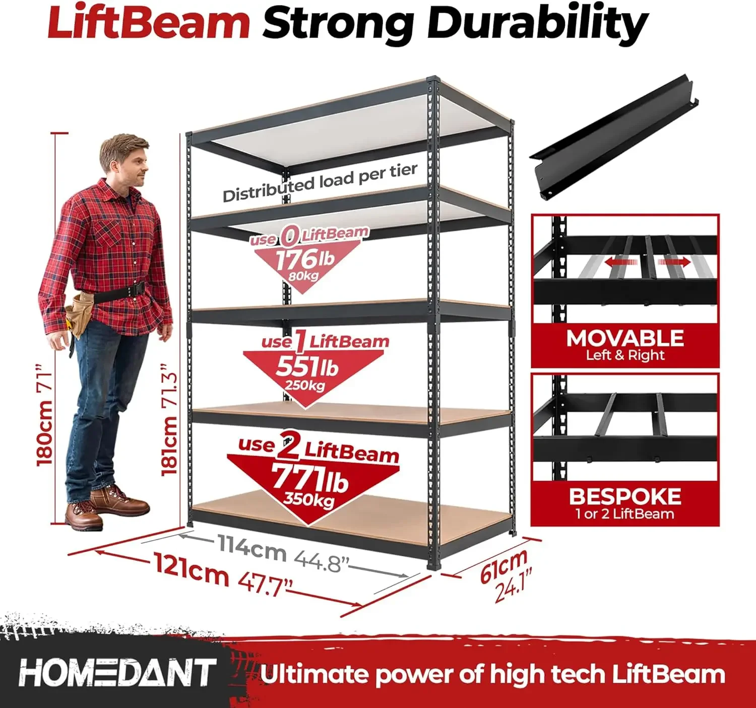 Tier Laminated Heavy Duty Garage Storage Adjustable Wide Size Metal Shelving Unit Utility Rack Shelves Organization Multipurpose