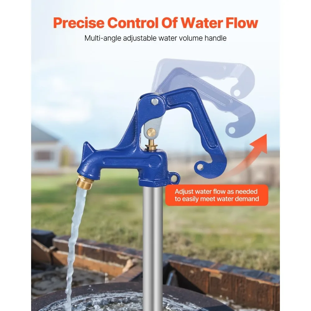 صنبور خارجي خالٍ من الصقيع، صنبور ساحة مقاوم للتجميد مع خيط NPT مقاس 1 بوصة واتصال خرطوم 3/4 بوصة لري الحديقة #4