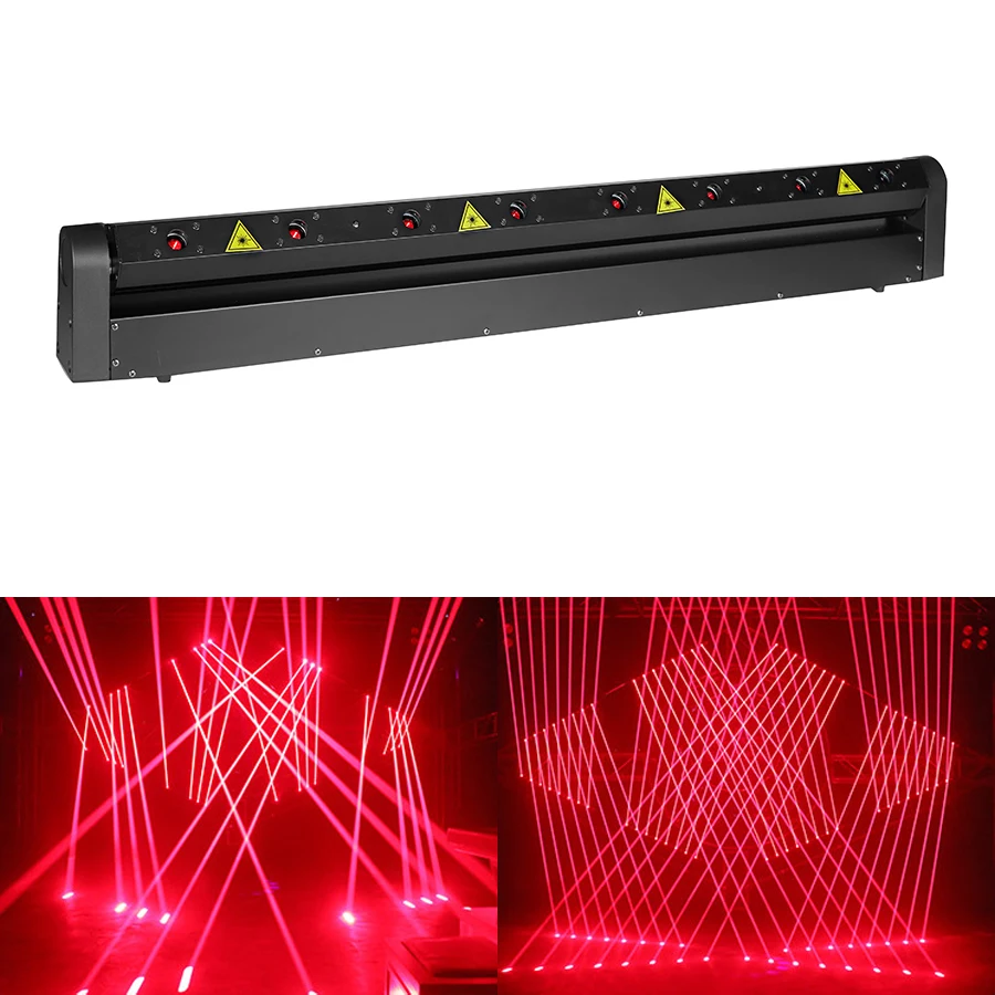 8-Eye Moving Head  Beam Scan Laser Light 500Mw Red Lazer Lighting For club DJ Disco bar stage