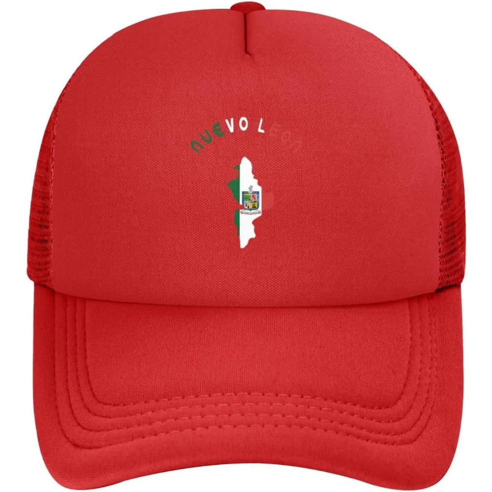 Nuevo Leon Mexico State Flags map Unisex Adult Classic Mesh Baseball Cap Snapback hat Grid mesh Hat Black