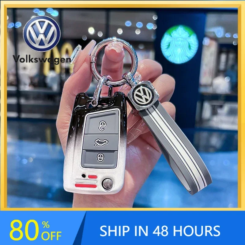 

2026 Hot For VW VOLKSWAGEN Car Flip Key Case Cover Shell For VW Volkswagen Golf 7 MK7 Tiguan MK2 For Seat Ateca Leon FR 2 Ibiza