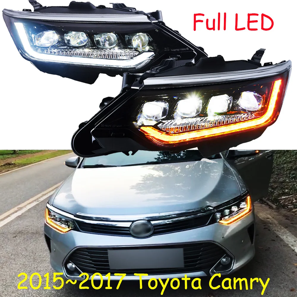 car bumper headlamp Camry headlight aurion 2015~2017y car accessories Full LED head lamp Camry daytime light