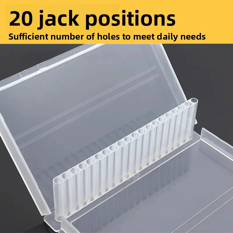 1/2/3PCS 20 Slots Clear Nail Drill Bit Brush Plastic Storage Box Holder Container Manicure Cutters Accessories Nail Art Tool view 3