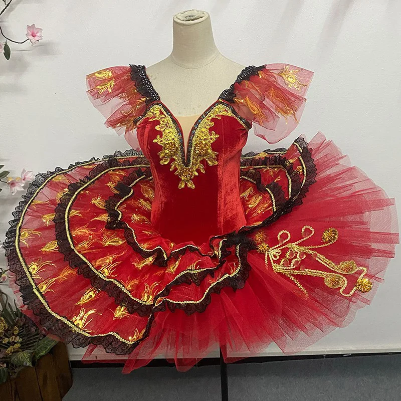 

Good Ballet Dance Costumes Sparkling Sequin Don Quixote Dress For Stage,Stiff Tulle Spanish Classical Ballet Dance Pancake Tutu