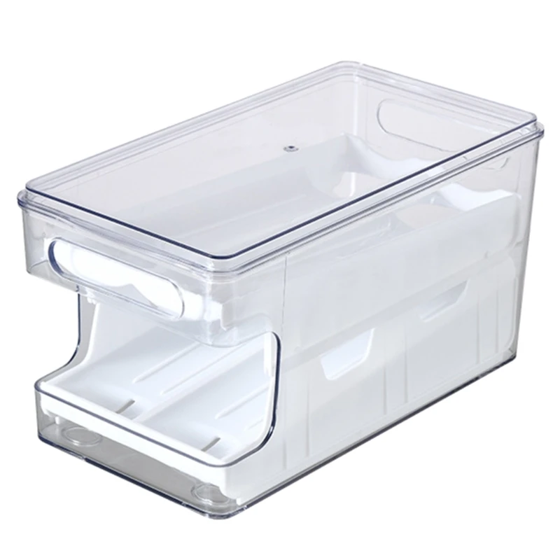 

Convenient Double layer Slide Container Practical and Sturdy Eggs Holder Scrolling Eggs Dispenser Eggs Storage Case