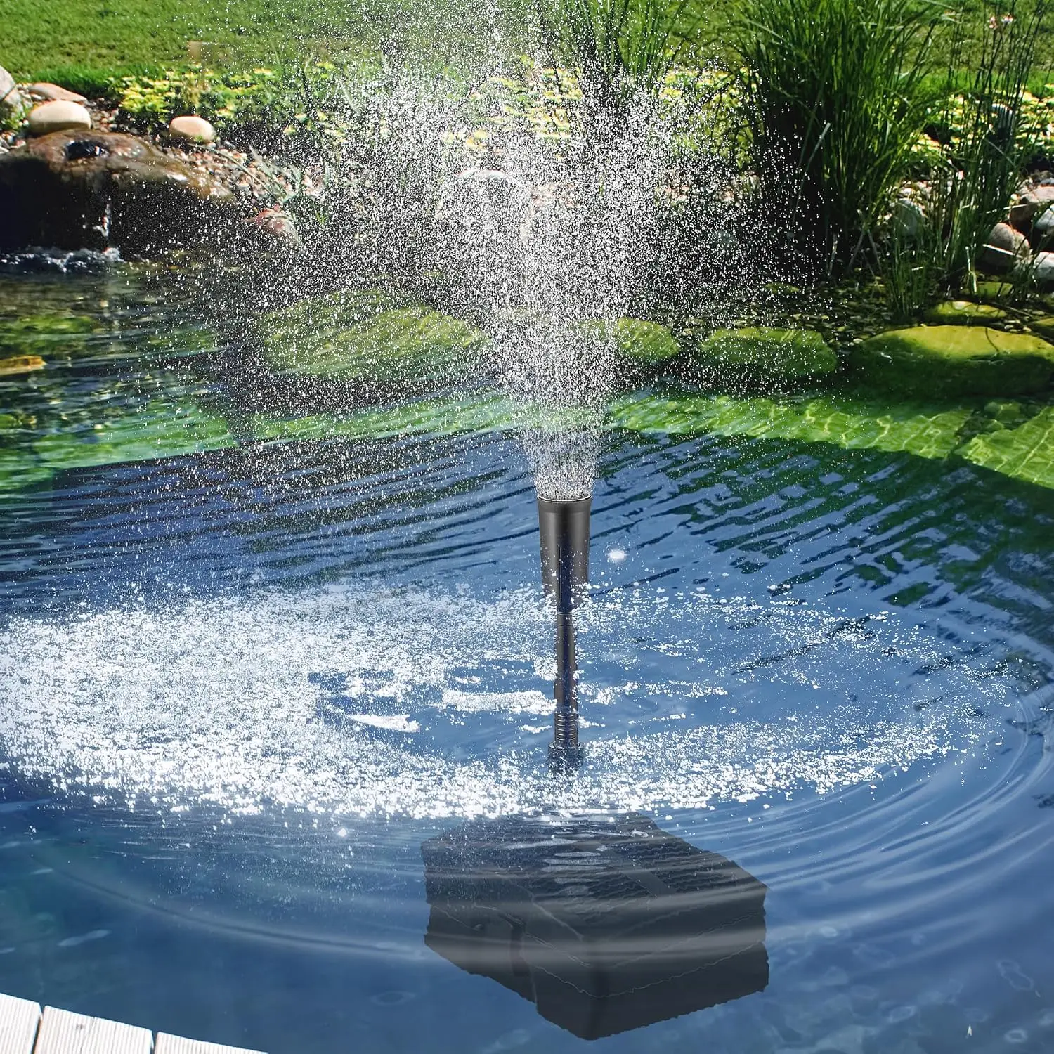 660GPH 54W All-in-One Pond Filter Pump Fountain System Kits | Multi-Stage Filtration, 33ft Power Cord, Waterfalls, Outdoor Water Features, Ponds Up to 1180gallons