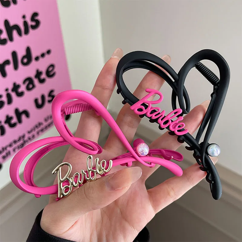 

2024 Miniso Barbie Cartoon Love Alphabet Girl Hairpin Hairband Headwear Ins Metal Fashion Kawaii Cartoon Hairpin Gift