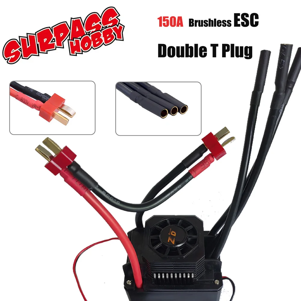 

SURPASS HOBBY 150A Brushless ESC Dual T Plug matched with 6S battery for ZD Racing EX-07 Speed Flat Sports Car