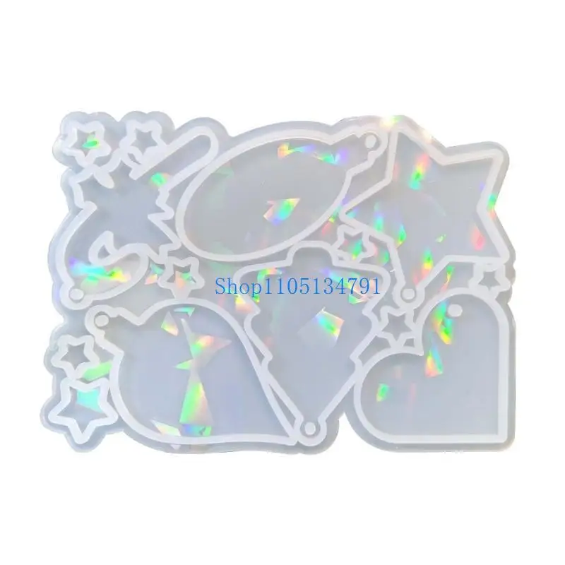 

98km Christmas Pattern Mold Handmade Ornament Pendant Silicone Mold DIY Resin Mold for DIY Keychain Jewelry