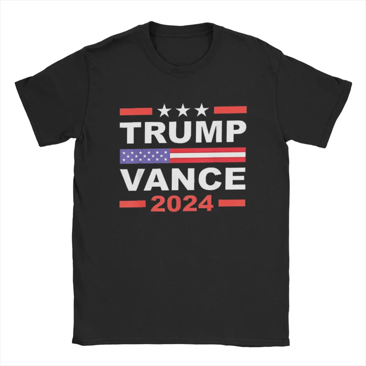 Donald Trump Vance 2024 T-Shirt Men President Election Funny Pure Cotton Tees O Neck Short Sleeve T Shirts Plus Size Clothes