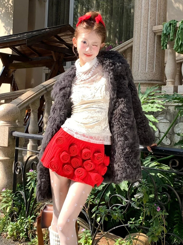 

Thickened Lamb Fur Jacket Women's Warm Outerwear Fashionable Slimming Environmental Protection Wool Children's Clothing