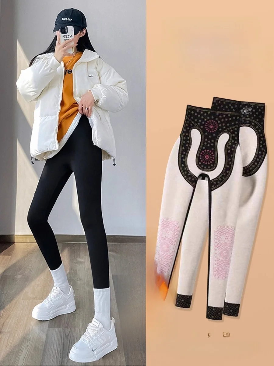 Women's Fce Lined arkskin Yoga Pants High Waist Butt Lifting Thiened Autumn Winter New Sle Slim Fit Warm Base Layer ...