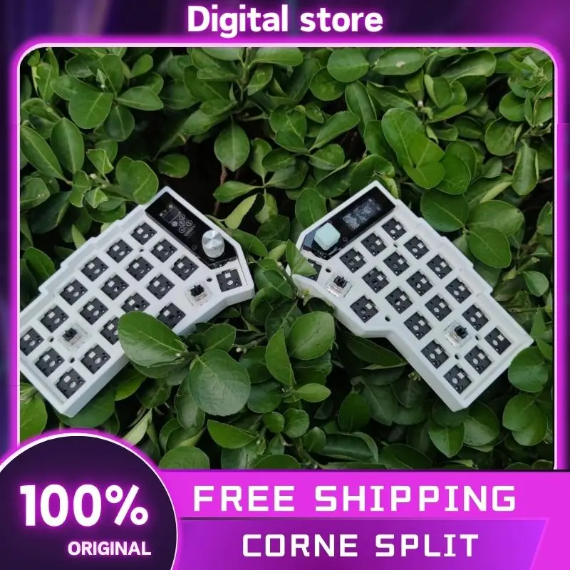 Corne Split Keyboard Kit With Knob Wireless Pcb Screen Rgb Hot Swap Customized Mechanical Keyboard Kit For Zmk No Switch Keycap